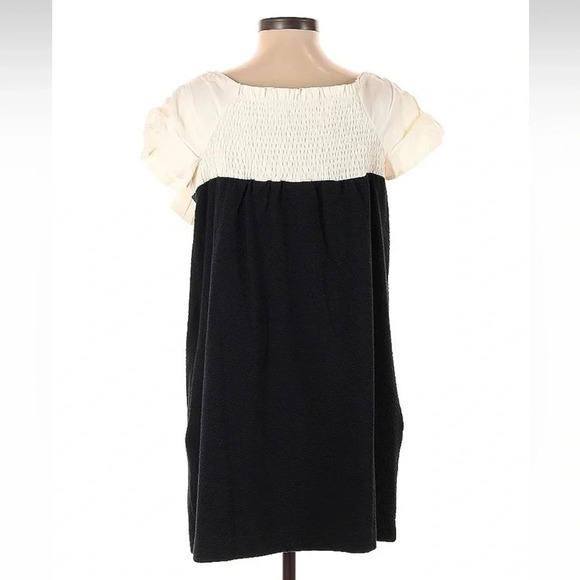 Anthropologie Maeve Black & White Colorblocked Shift Mini Dress Size S Small NWT - Picture 3 of 9